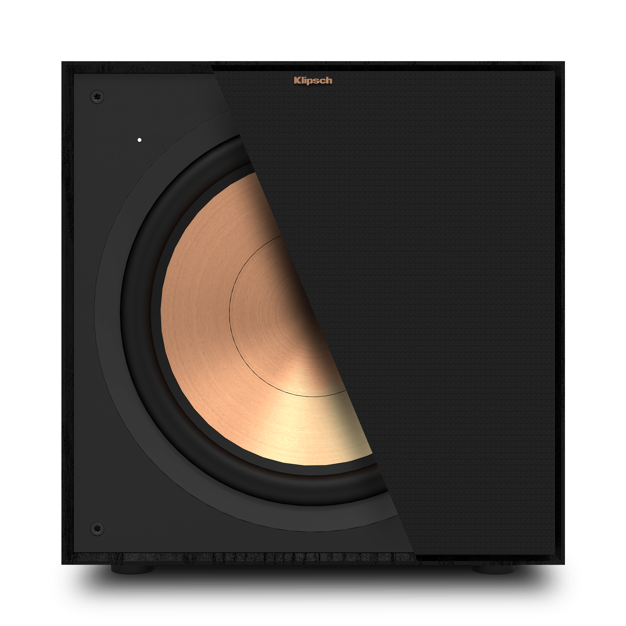 Reference Subwoofer R-121SW with cutaway grille